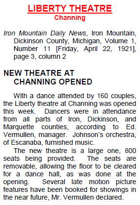 Liberty Theatre - From Information Compiled By William J Cummings (newer photo)